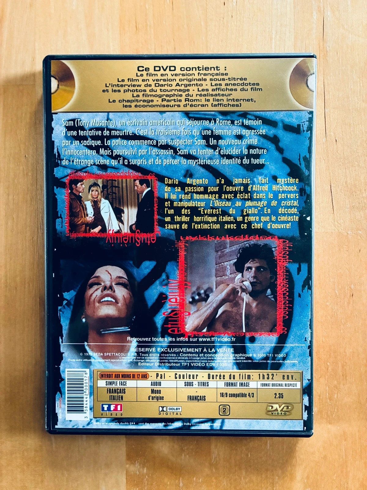 DVD El pájaro de las plumas de cristal de Dario Argento. – photo 3